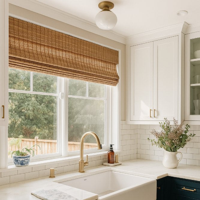 MorraHome Custom bamboo blinds for kitchen