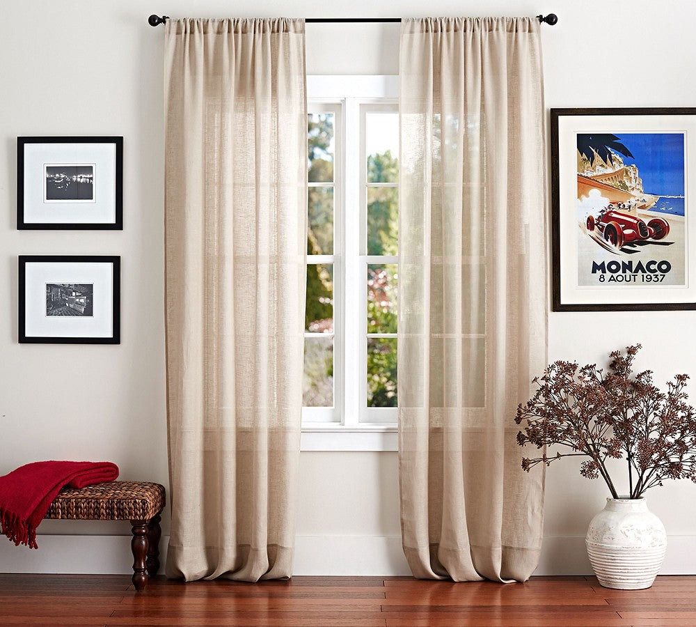 Belgian Flax 100% Linen Sheer Curtain Custom - MorraHome