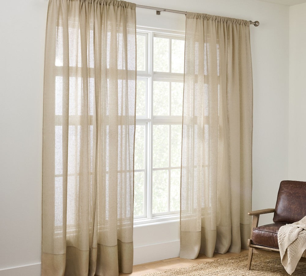 Belgian Flax 100% Linen Sheer Curtain Custom - MorraHome