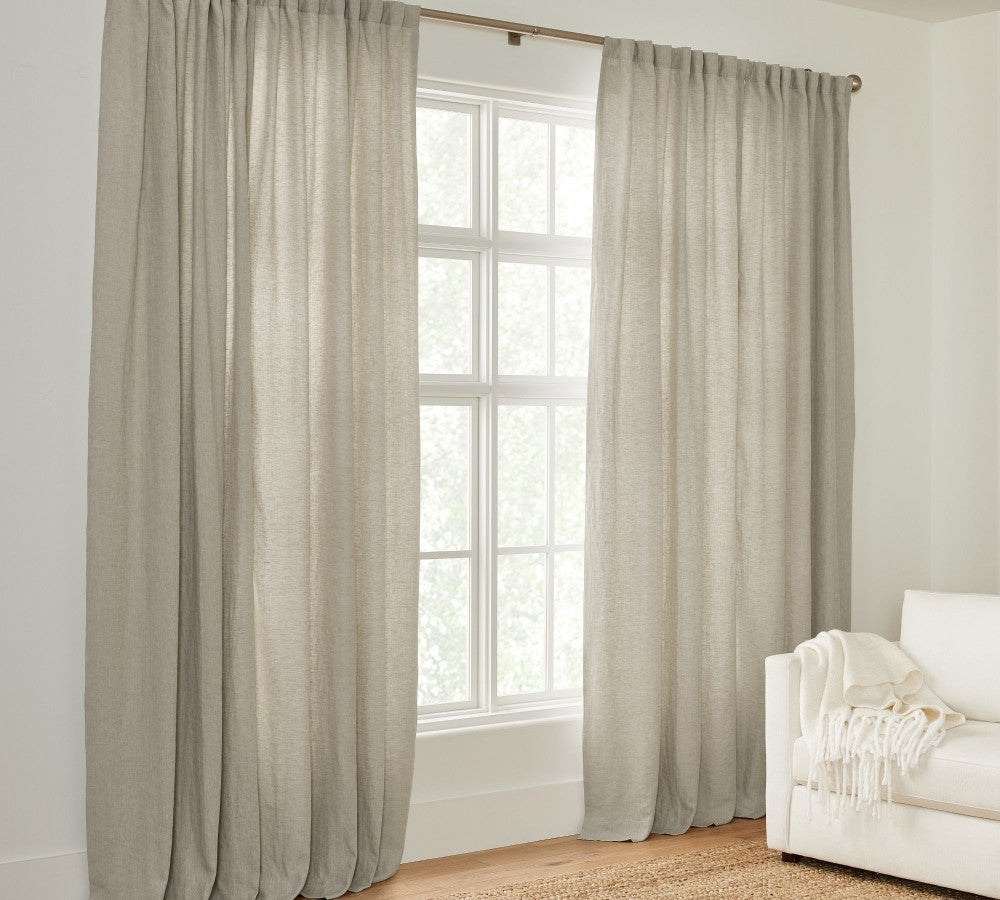 Belgian Flax 100% Linen Unlined Curtain Custom - MorraHome