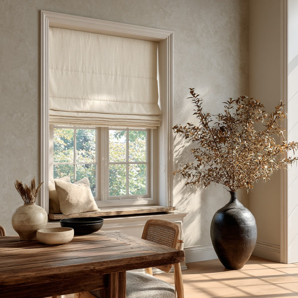 Cordless Blackout Roman Shades – Custom Linen Roman Blinds | MorraHome