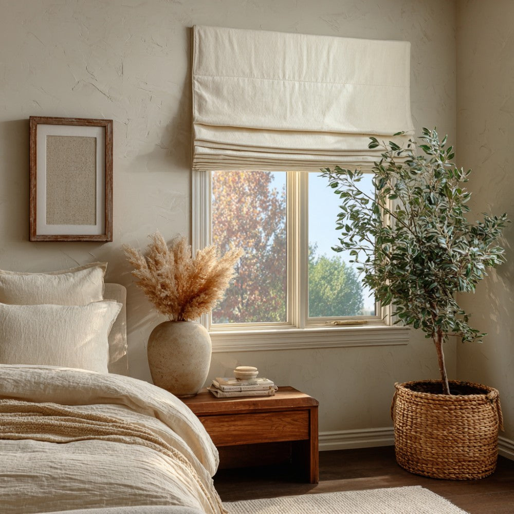 Cordless Blackout Roman Shades – Custom Linen Roman Blinds | MorraHome
