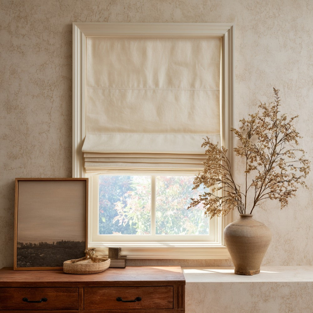 Cordless Blackout Roman Shades – Custom Linen Roman Blinds | MorraHome