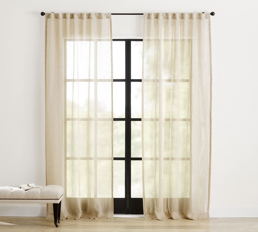 Emery 100% Linen Sheer Curtain Custom - MorraHome