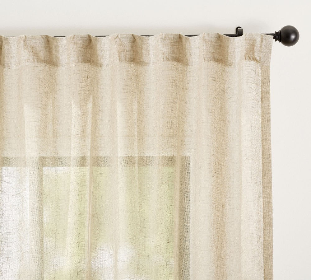 Emery 100% Linen Sheer Curtain Custom - MorraHome