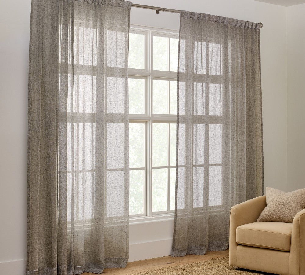 Emery 100% Linen Sheer Curtain Custom - MorraHome