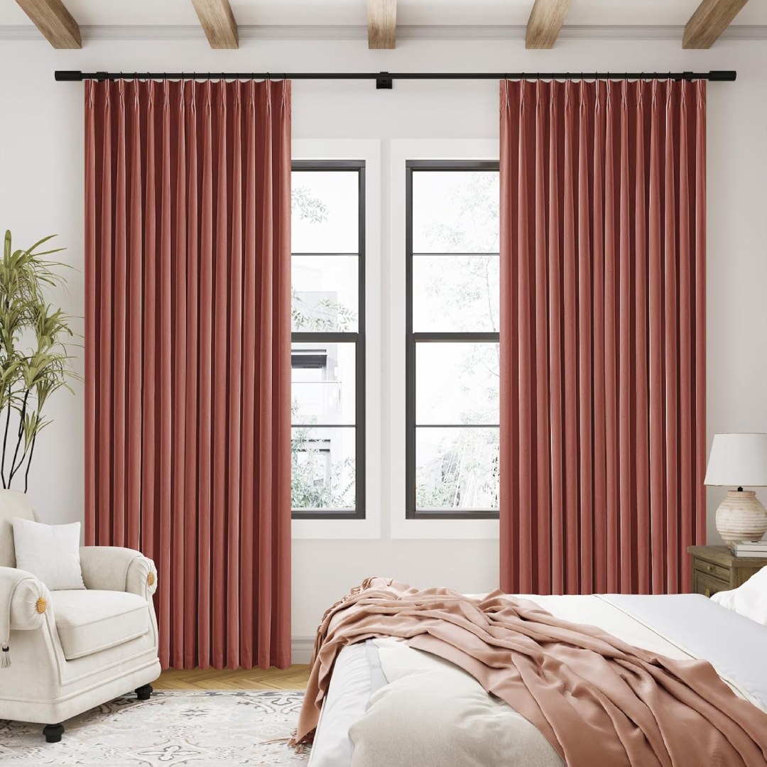 Custom Linen Blackout Curtains, Pinch Pleated Drapes