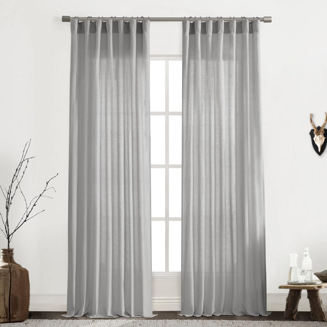 Custom Linen Blackout Curtains, Pinch Pleated Drapes