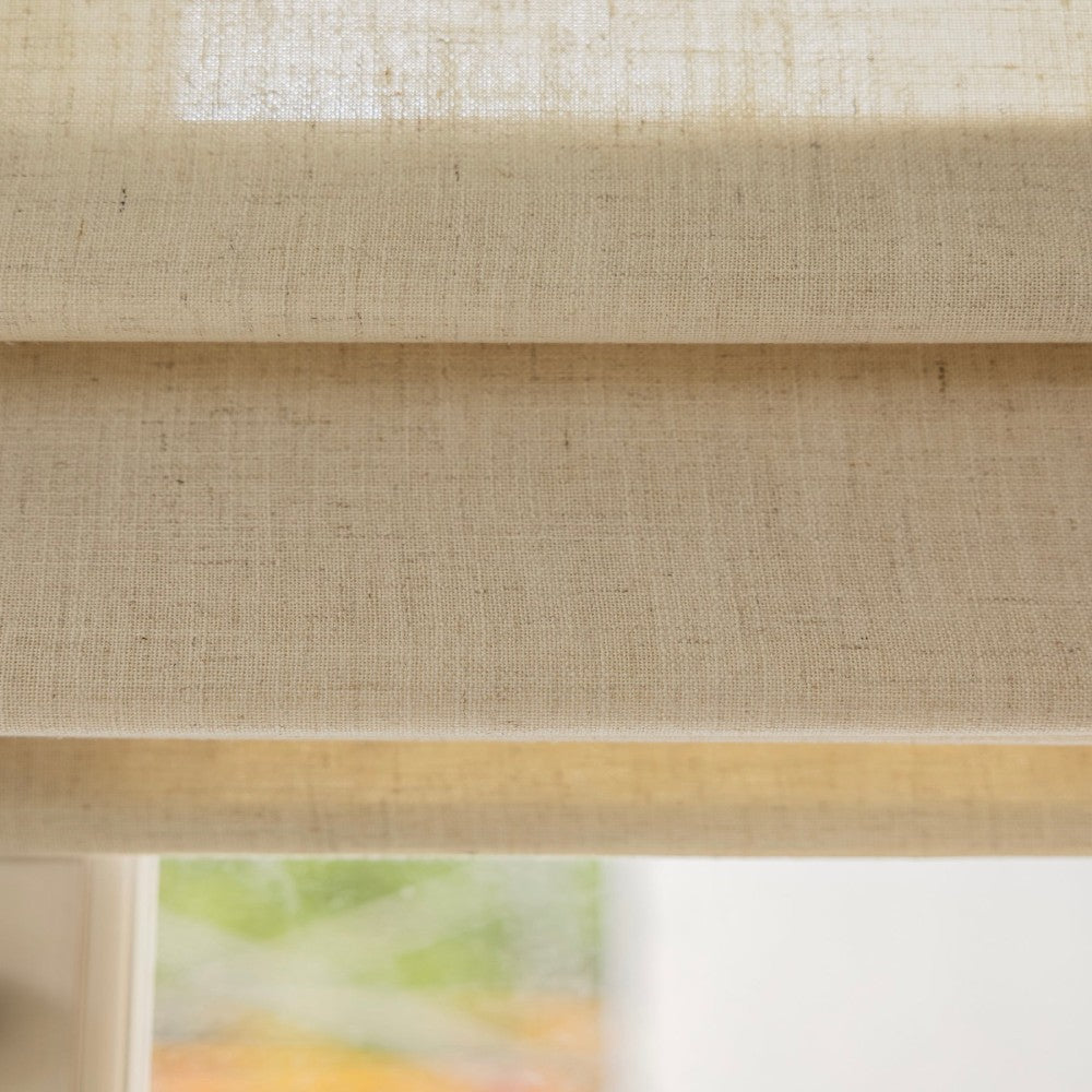 Lilea Custom Linen Roman Shades, Loop Cord Lift - MorraHome