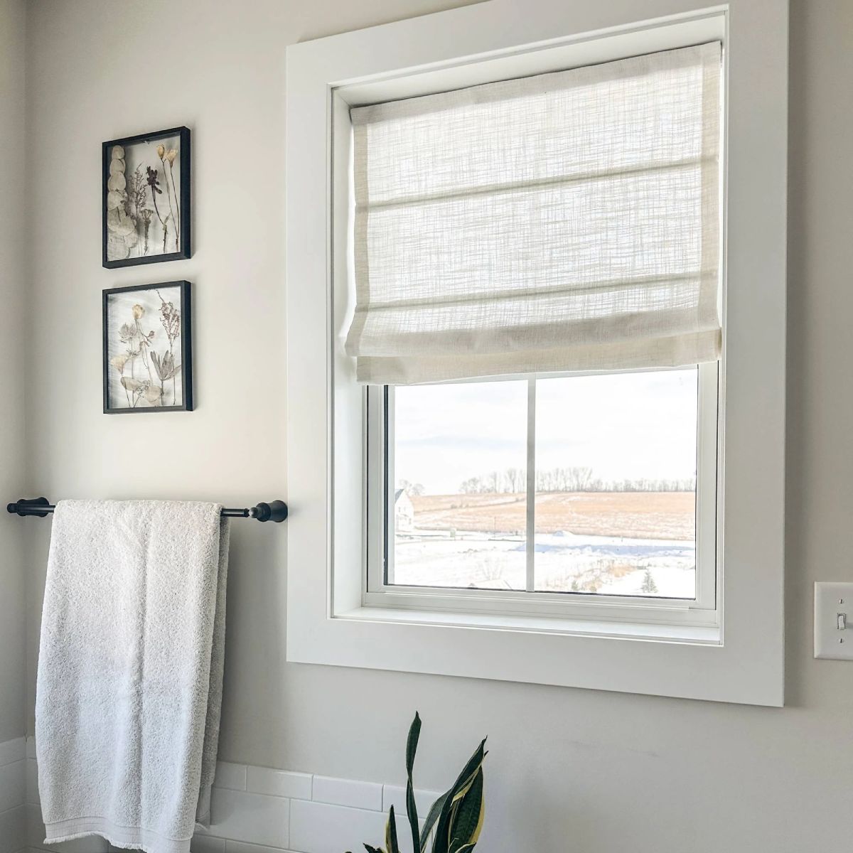 Lilea Custom Linen Roman Shades, Loop Cord Lift - MorraHome