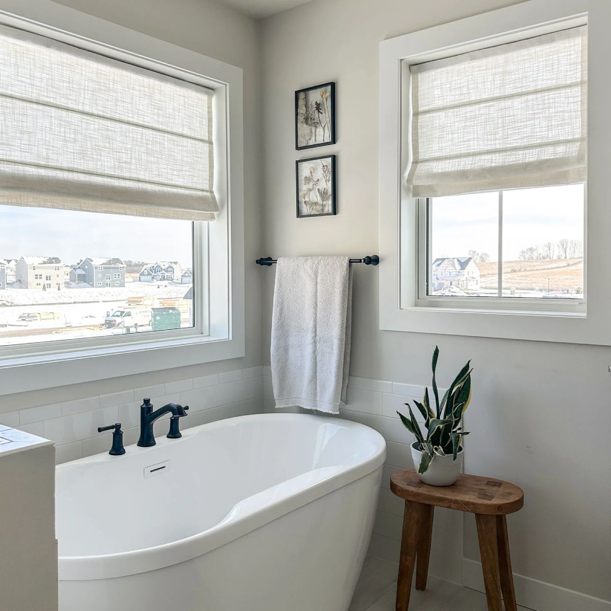 Lilea Custom Linen Roman Shades, Loop Cord Lift - MorraHome