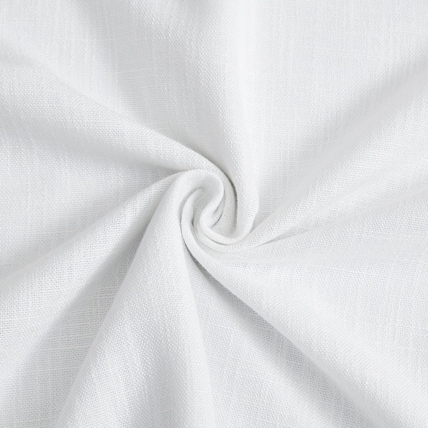 Linen Blackout Curtains, 40“W White Thermal Pinch Pleated Drapes (Pack of 2)