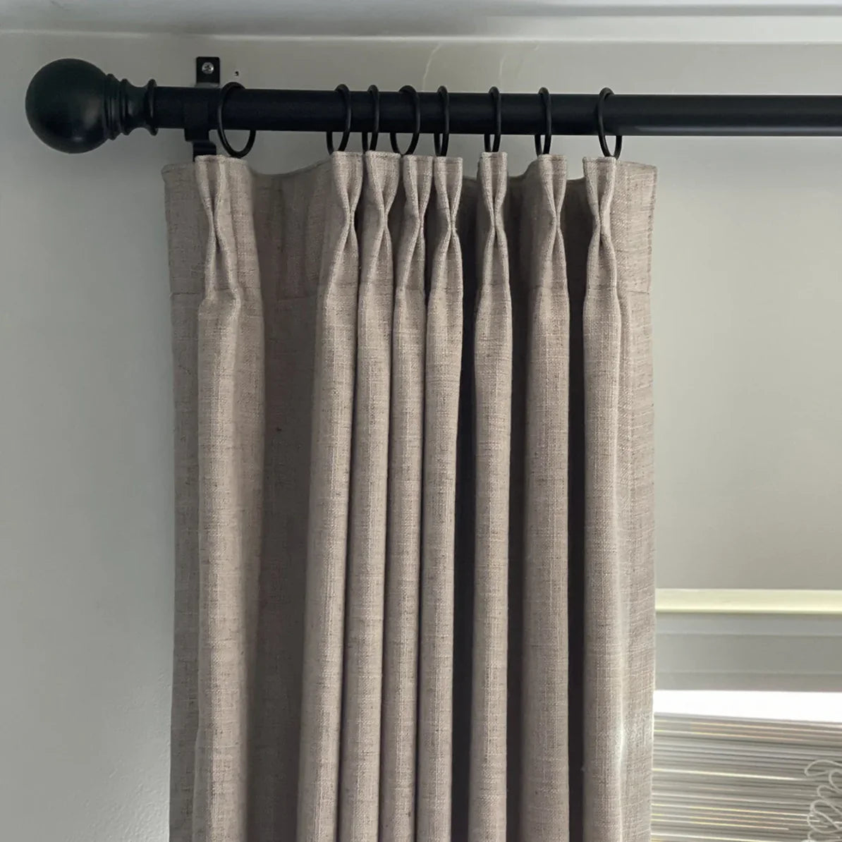 Linen Curtains, Pinch Pleated Drapes for Living Room & Bedroom, Burlywood Birch (Pack of 2)