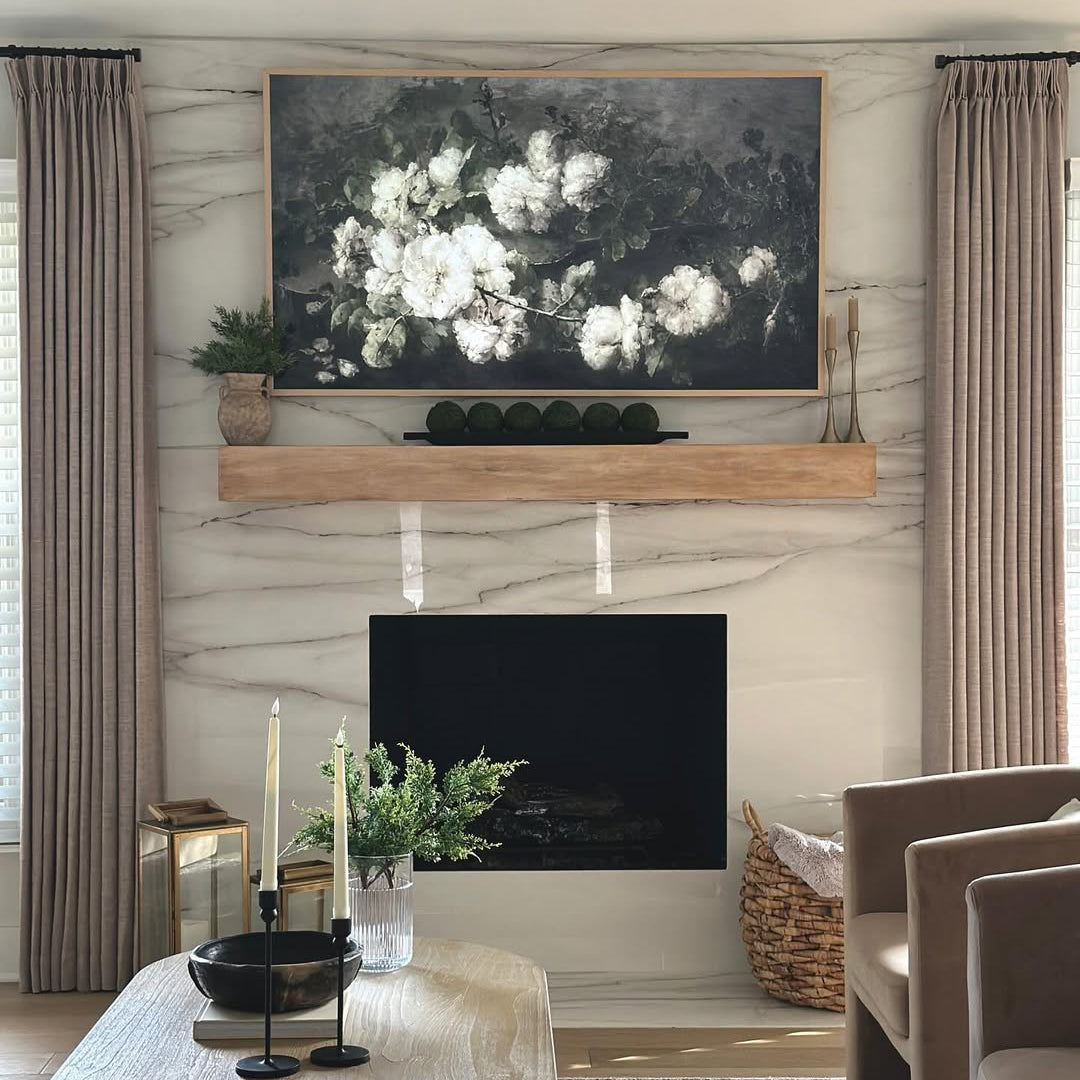 Linen Curtains, Pinch Pleated Drapes for Living Room & Bedroom, Burlywood Birch (Pack of 2)