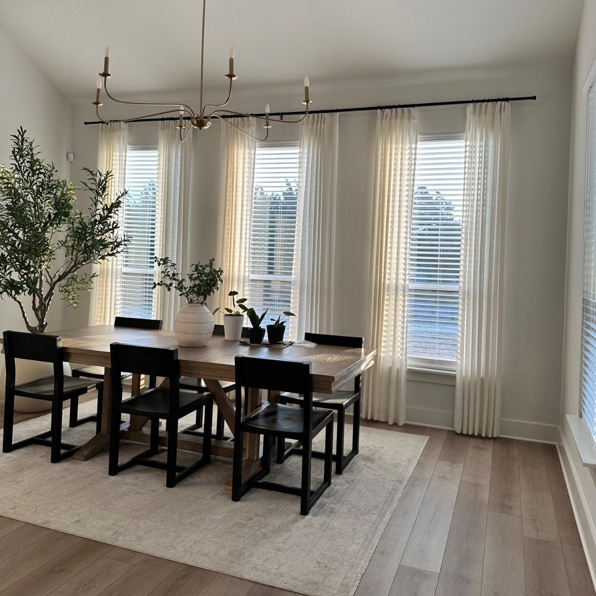 Linen Curtains, Pinch Pleated Drapes for Living Room & Bedroom, Ivory White (Pack of 2)