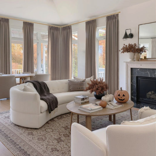 Linen Curtains, Pinch Pleated Drapes for Living Room & Bedroom, Burlywood Birch (Pack of 2)