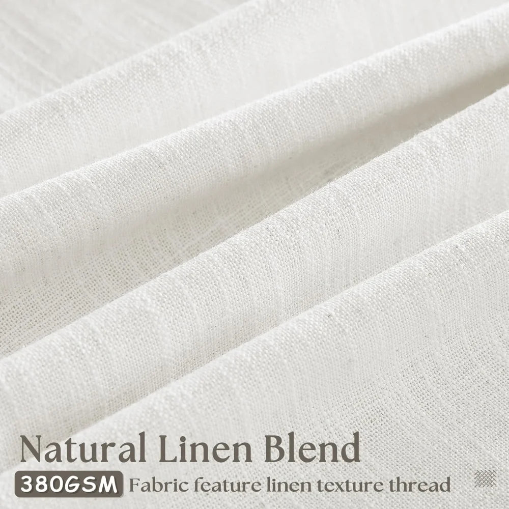 Linen Blackout Curtains, Pinch Pleat Drapes, Room Darkening Thermal Insulated for Living Room (Pack of 2 pcs)