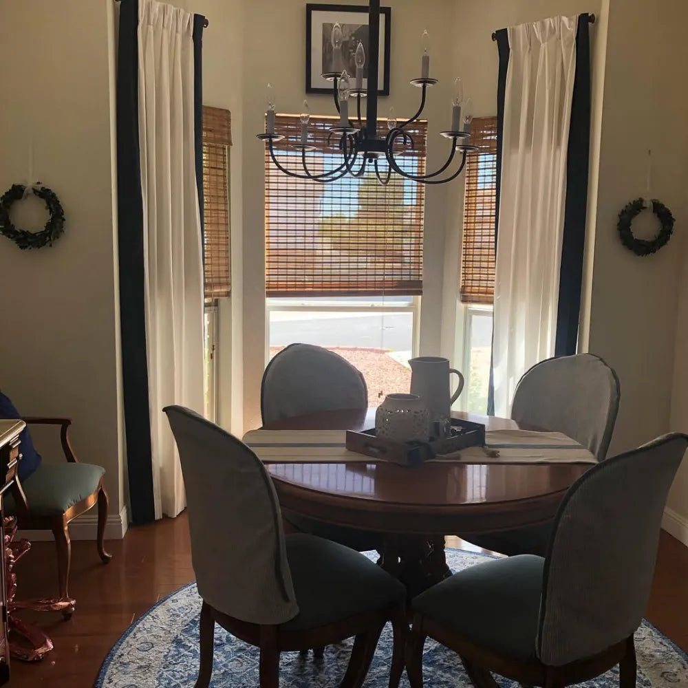 Cordless Bamboo Roman Blinds, Custom Natural Wood Shades