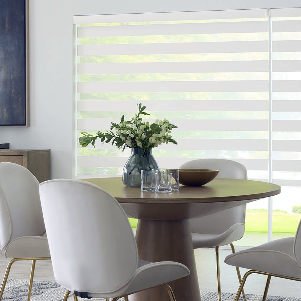 MorraHome Cordless Light Filtering Zebra Blinds for Windows - MorraHome