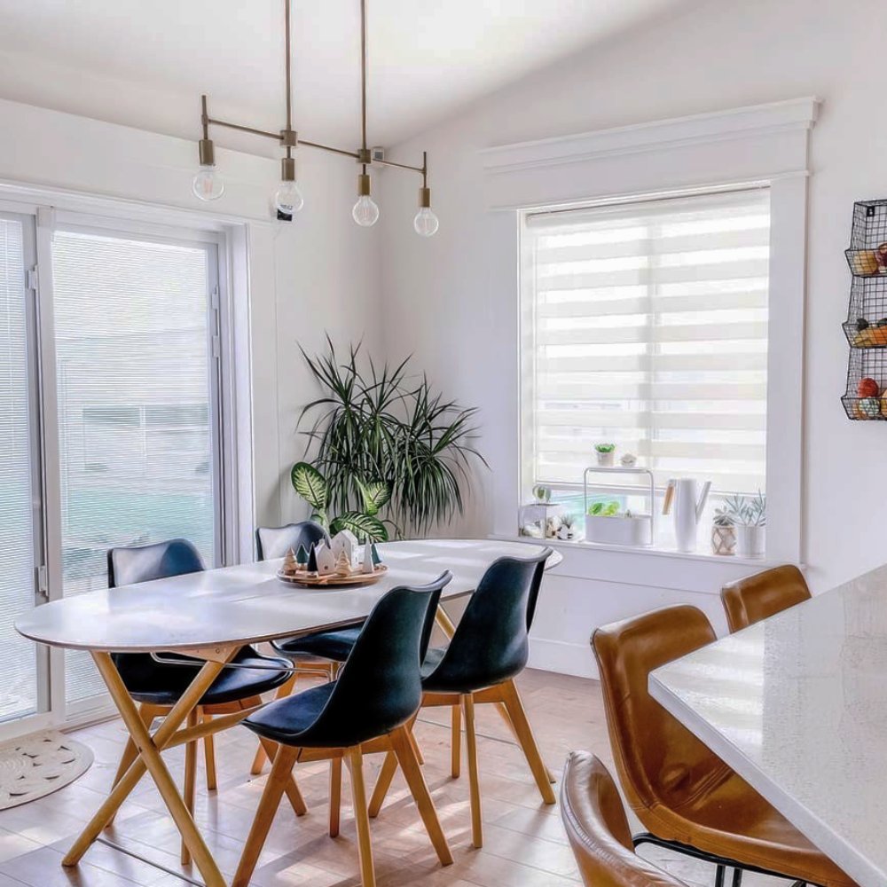 MorraHome Cordless Light Filtering Zebra Blinds for Windows - MorraHome