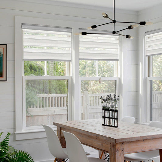 MorraHome Cordless Light Filtering Zebra Blinds for Windows - MorraHome