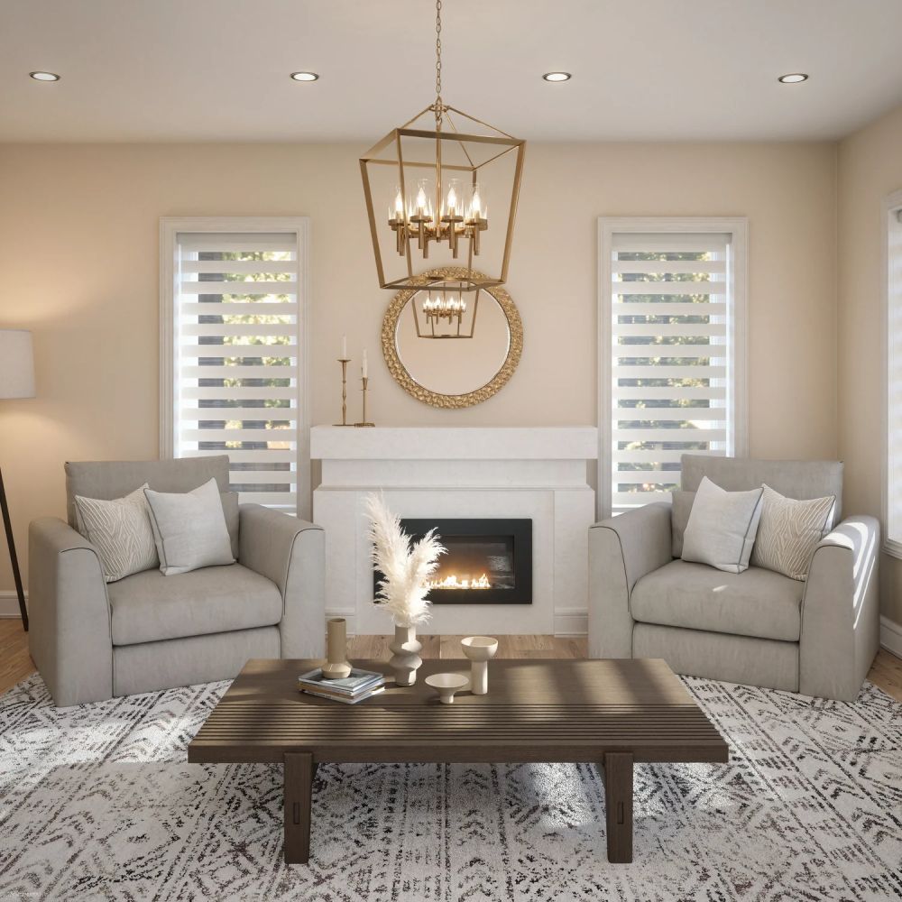 MorraHome Cordless Light Filtering Zebra Blinds for Windows - MorraHome