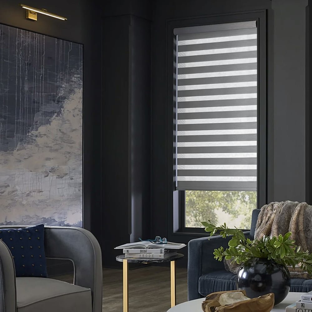 MorraHome Cordless Light Filtering Zebra Blinds for Windows - MorraHome