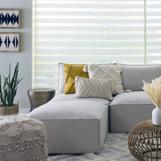 MorraHome Cordless Light Filtering Zebra Blinds for Windows - MorraHome