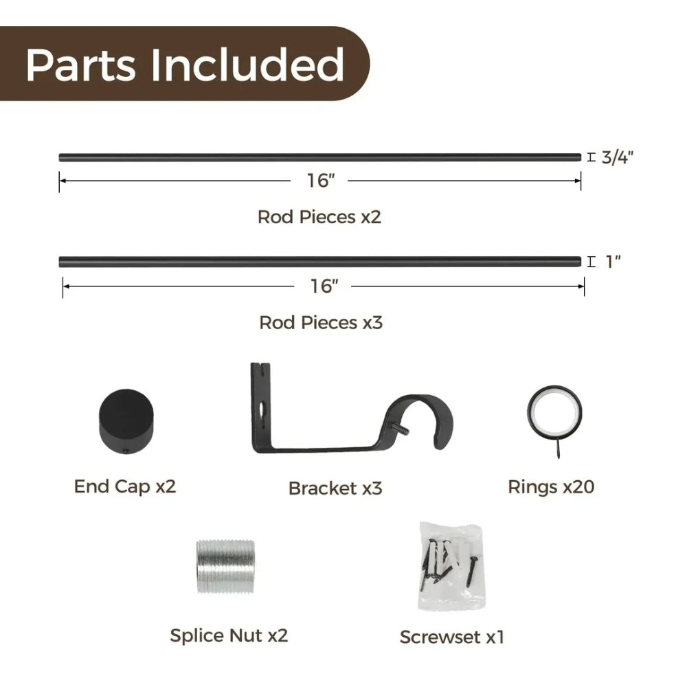 Owen Adjustable Curtain Rod with Rings - MorraHome