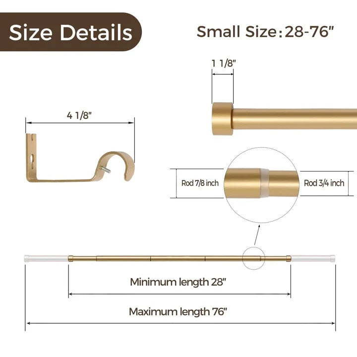 Owen Adjustable Curtain Rod with Rings - MorraHome