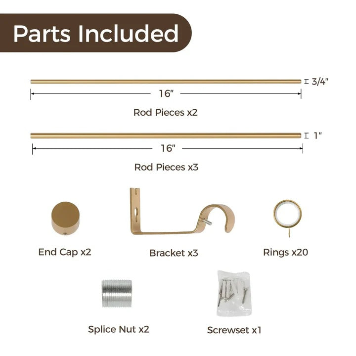 Owen Adjustable Curtain Rod with Rings - MorraHome