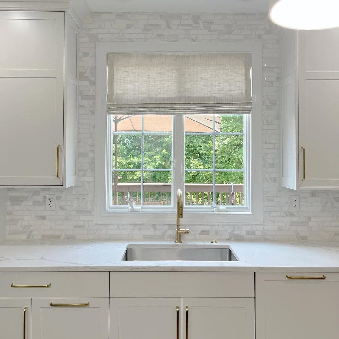 Custom Linen Roman Shades, Blackout & Cordless Options, Morrahome