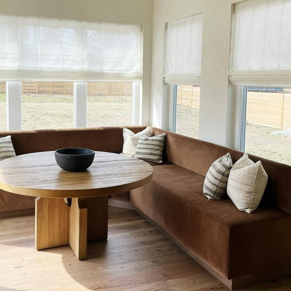 Custom Linen Roman Shades, Blackout & Cordless Options, Morrahome