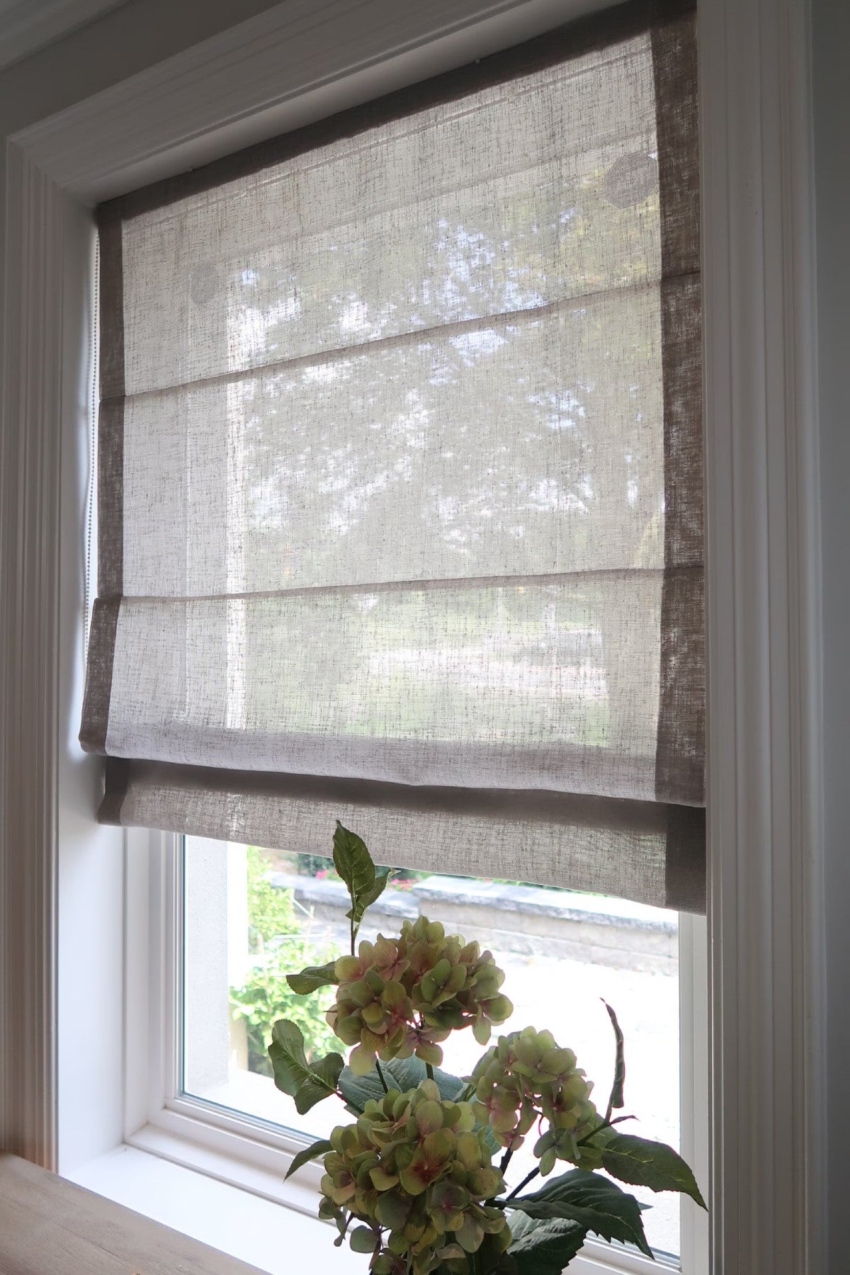 Custom Linen Roman Shades, Blackout & Cordless Options, Morrahome