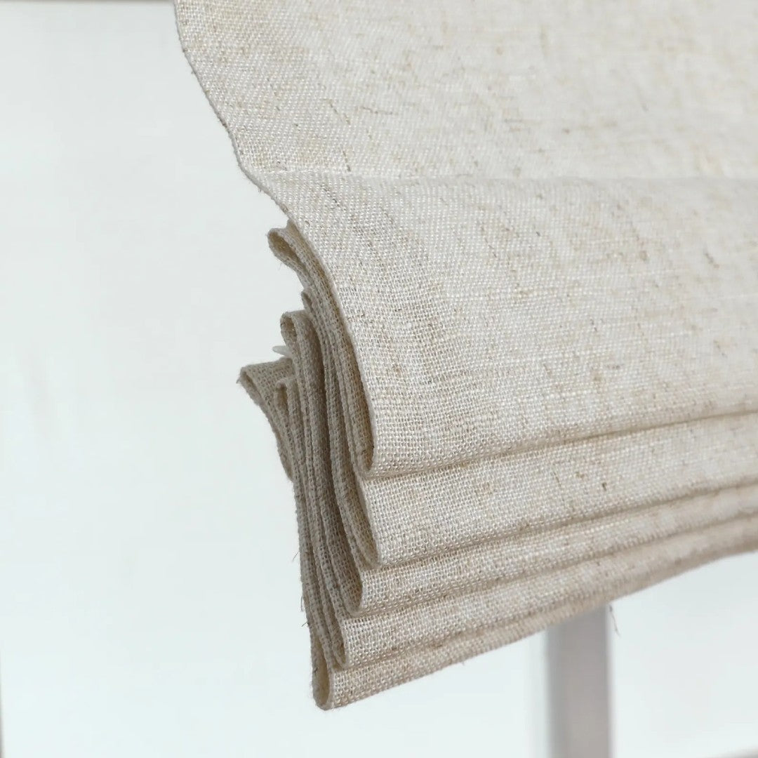 Custom Linen Roman Shades, Blackout & Cordless Options, Morrahome