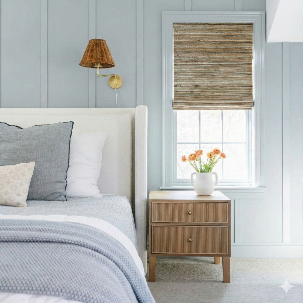 Woven Wood Shades: Natural Ramie Honeynut (Luxury Edition)