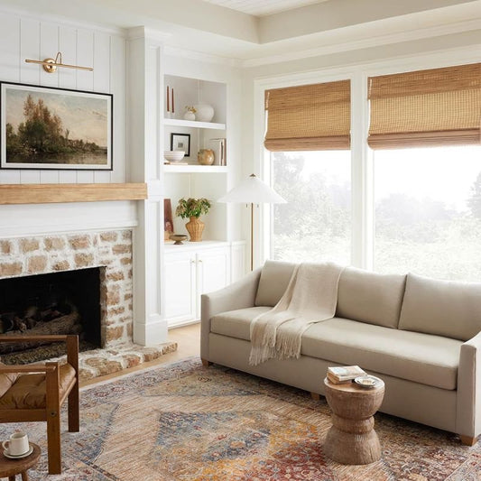 MorraHome Custom Bamboo Roman Shades for living room