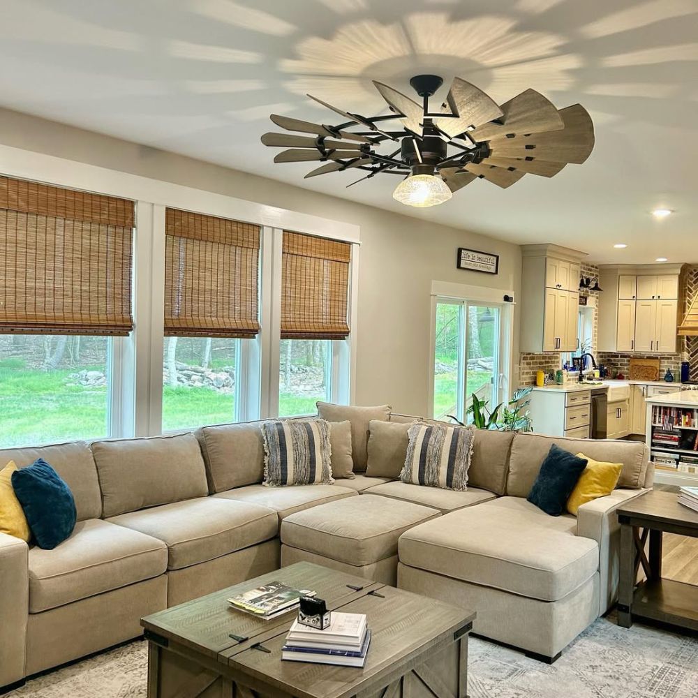 MorraHome Custom woven window shades for living room