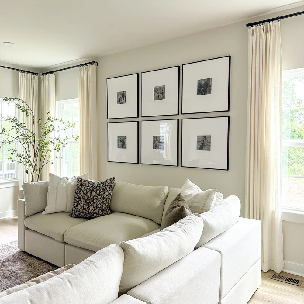 Linen Curtains for Living Room, Pinch Pleated Light Filtering Drapes (Pack of 2)