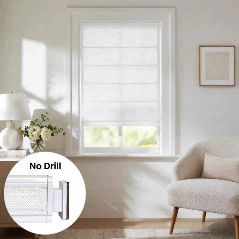 Harper Custom No-Drill Roman Shades, Cordless & Motorized Options