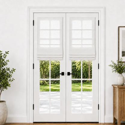 Harper Custom Roman Shades for French Doors
