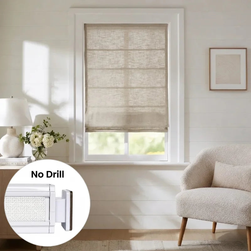 Harper Custom No-Drill Roman Shades, Cordless & Motorized Options