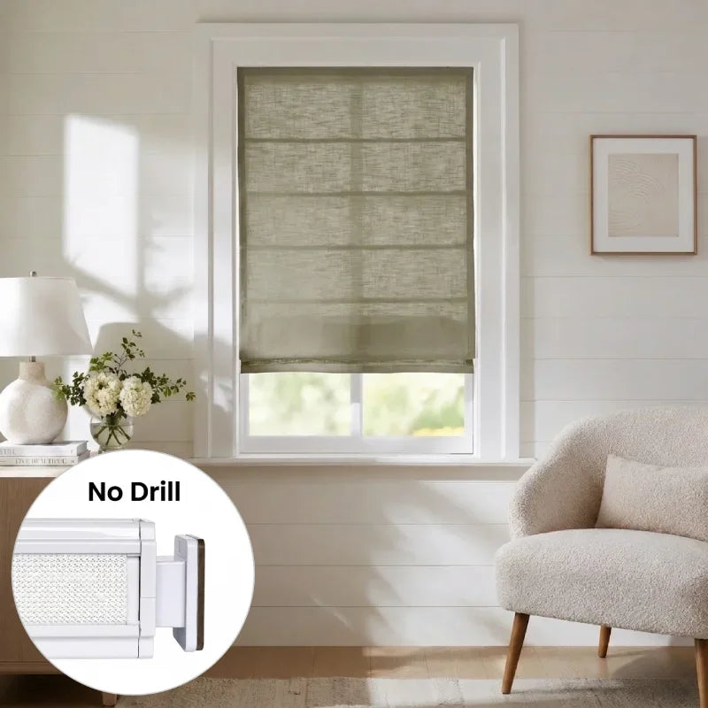 Harper Custom No-Drill Roman Shades, Cordless & Motorized Options