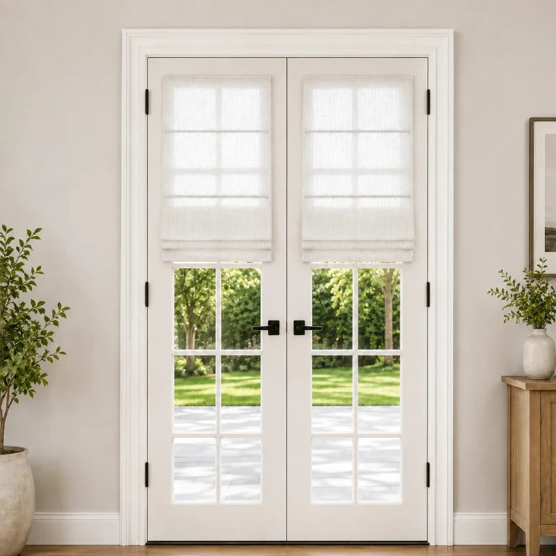 Harper Custom Roman Shades for French Doors