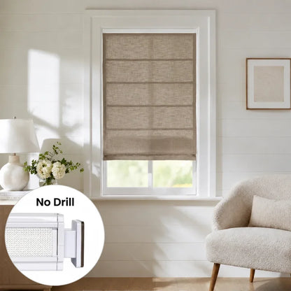 Harper Custom No-Drill Roman Shades, Cordless & Motorized Options