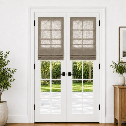 Harper Custom Roman Shades for French Doors