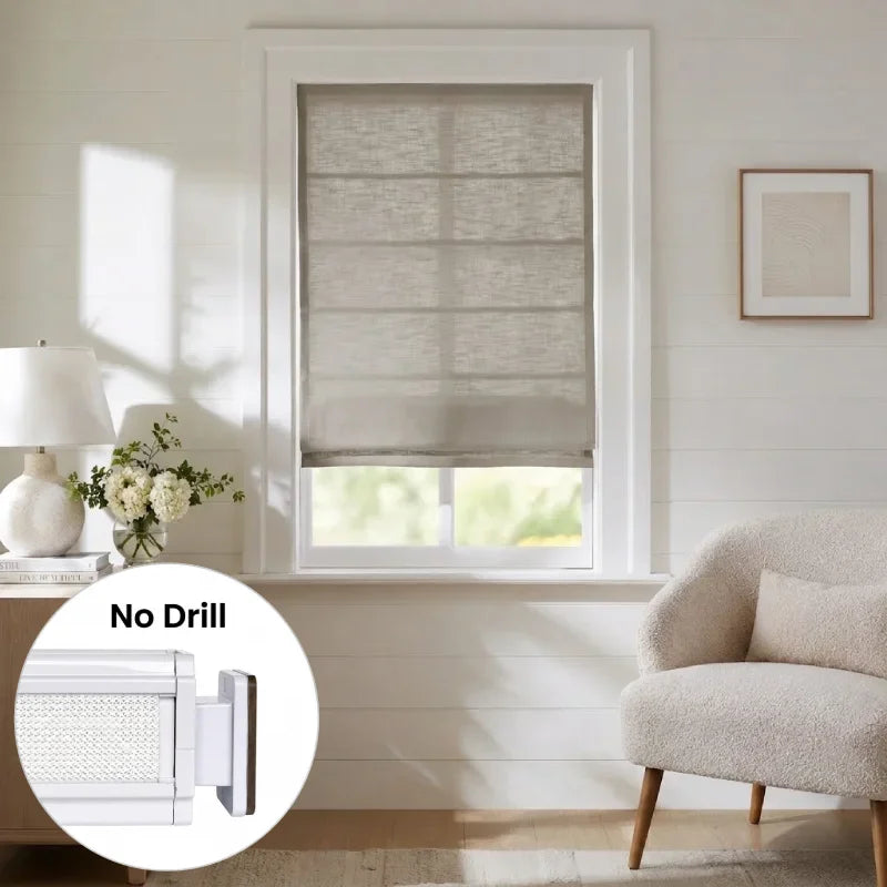 Harper Custom No-Drill Roman Shades, Cordless & Motorized Options