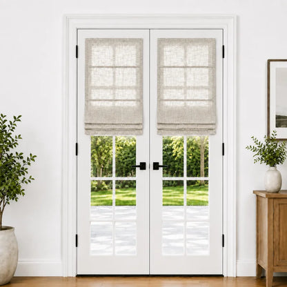 Harper Custom Roman Shades for French Doors