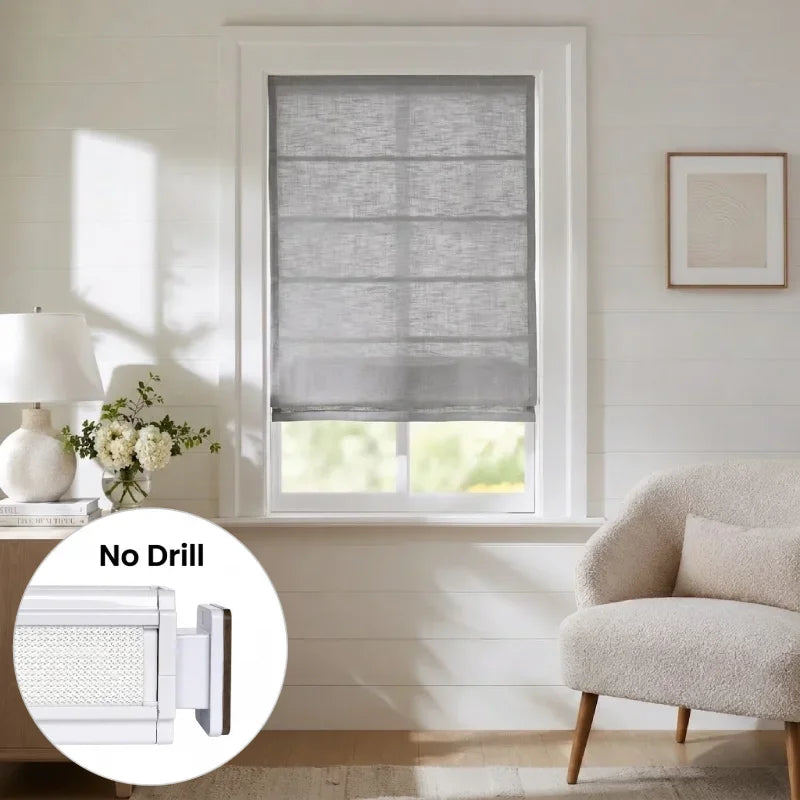 Harper Custom No-Drill Roman Shades, Cordless & Motorized Options