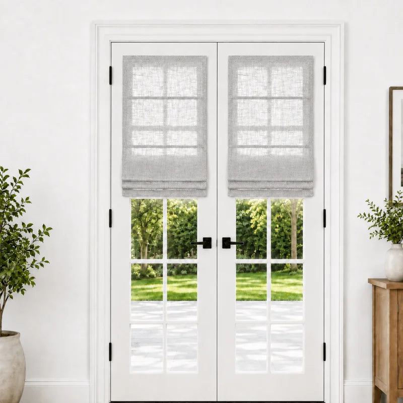 Harper Custom Roman Shades for French Doors